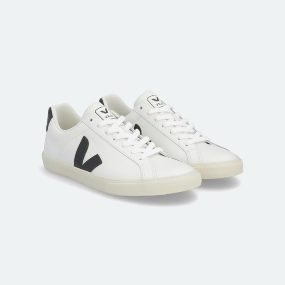 Veja Esplar Leather Sneakers in White and Black - Picture 12 of 12